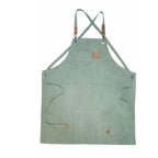 Canvas Apron With Adjustable Cross Back Straps - Light Green