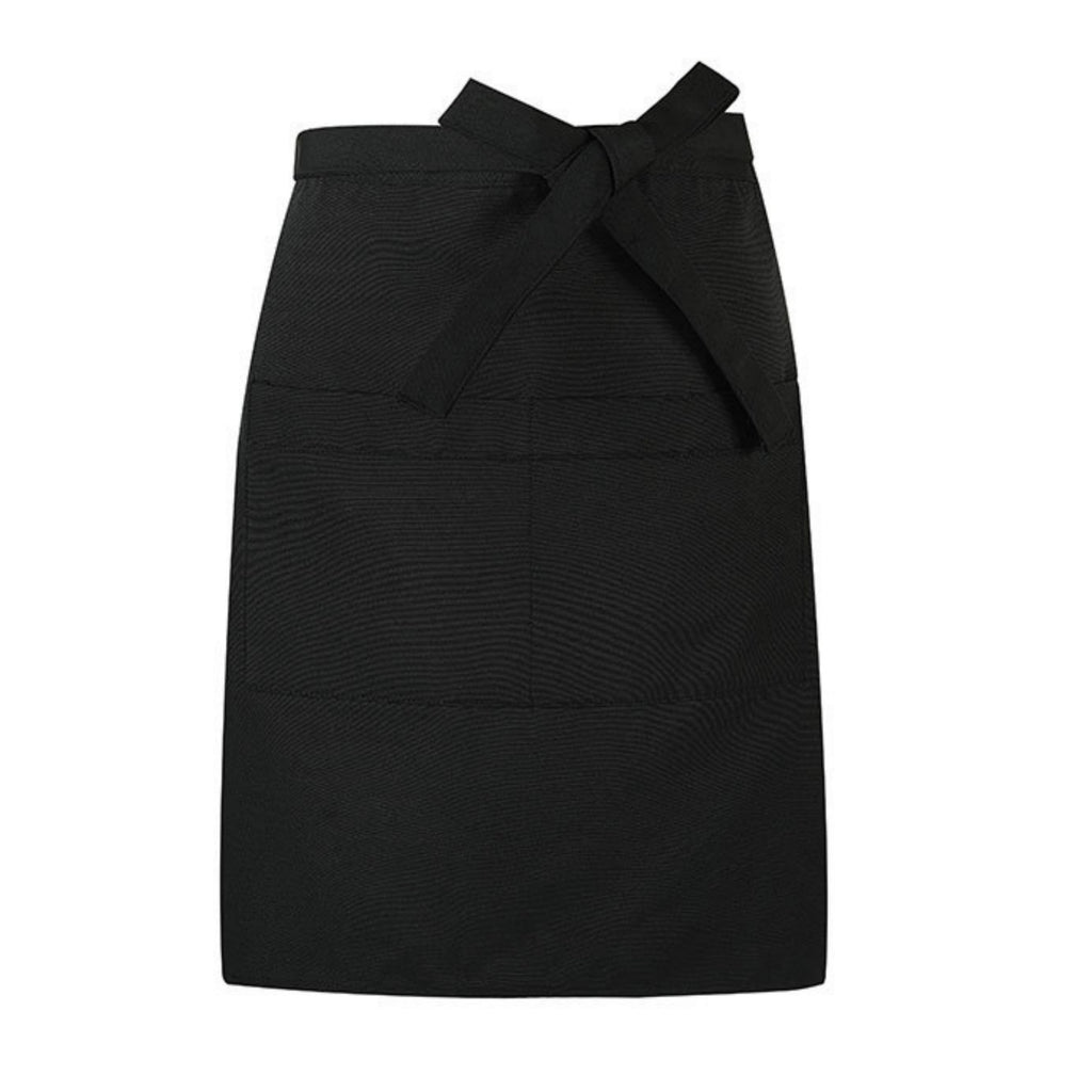 Canvas Waist Apron With Dual Pockets - Black