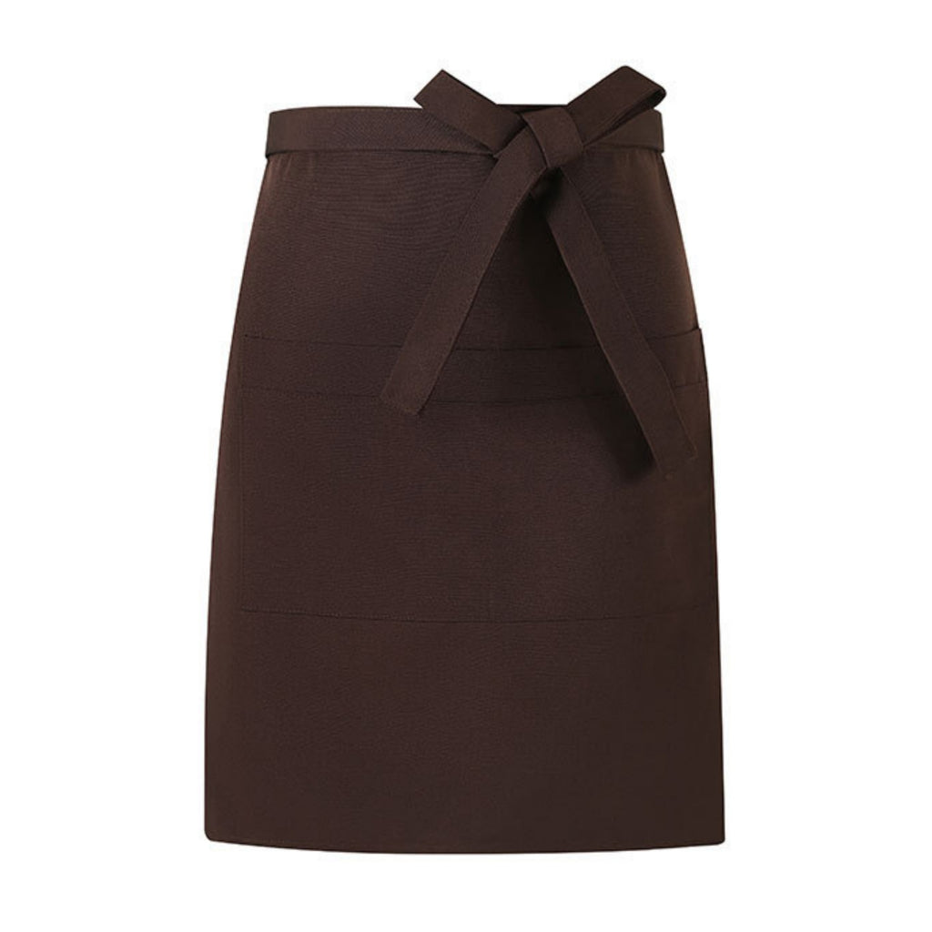 Canvas Waist Apron With Dual Pockets - Coffee
