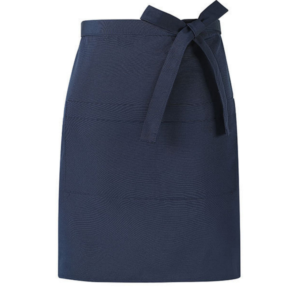 Canvas Waist Apron With Dual Pockets - Dark Blue