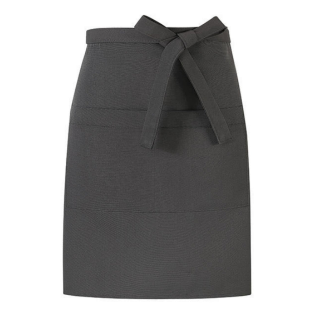 Canvas Waist Apron With Dual Pockets - Grey