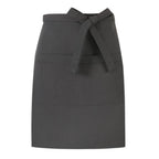 Canvas Waist Apron With Dual Pockets - Grey