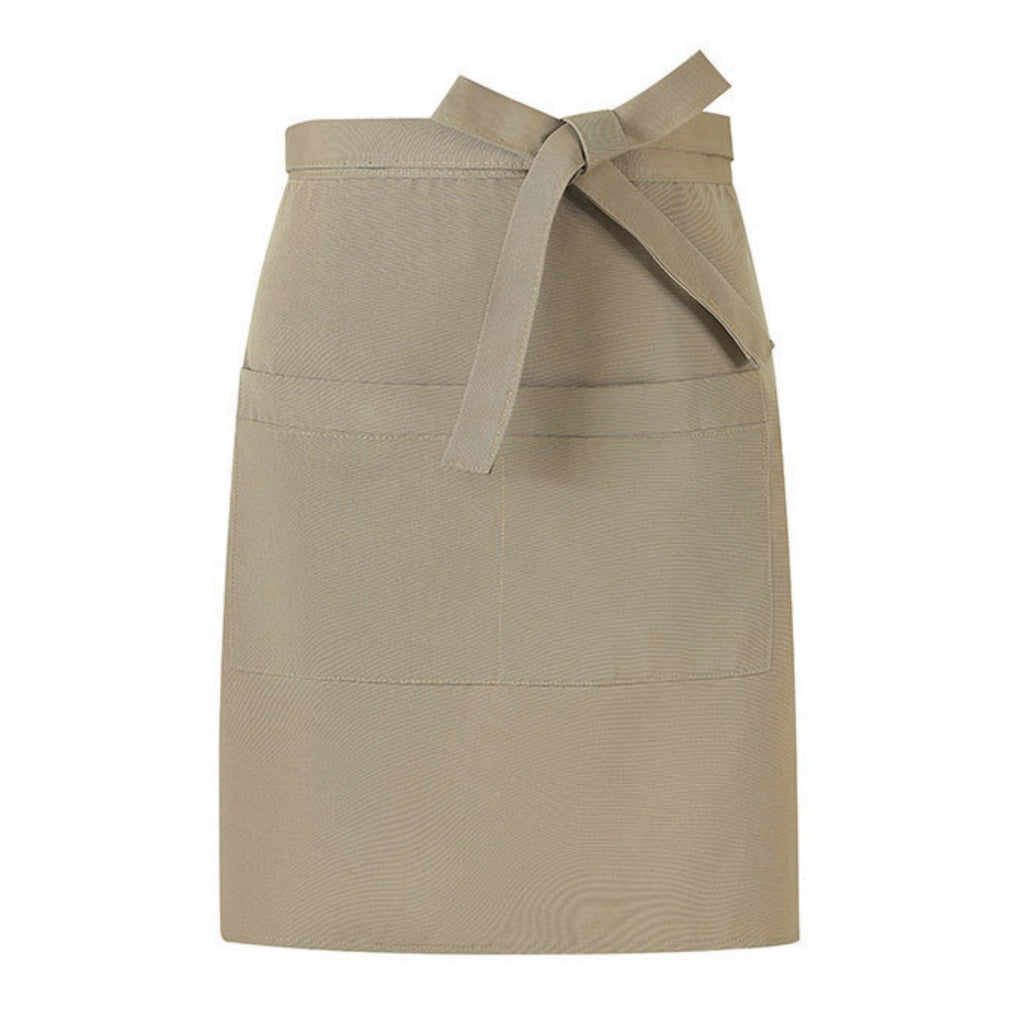 Canvas Waist Apron With Dual Pockets - Khaki