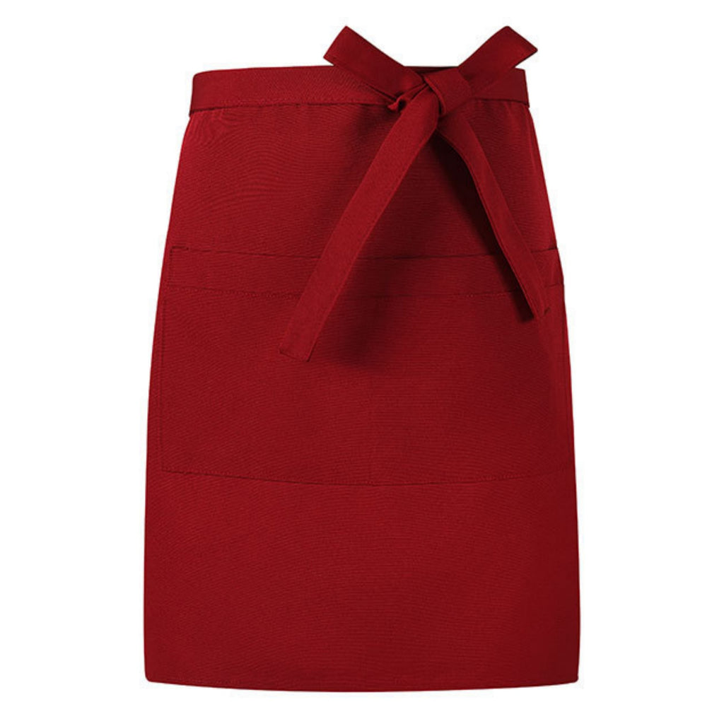 Canvas Waist Apron With Dual Pockets - Red