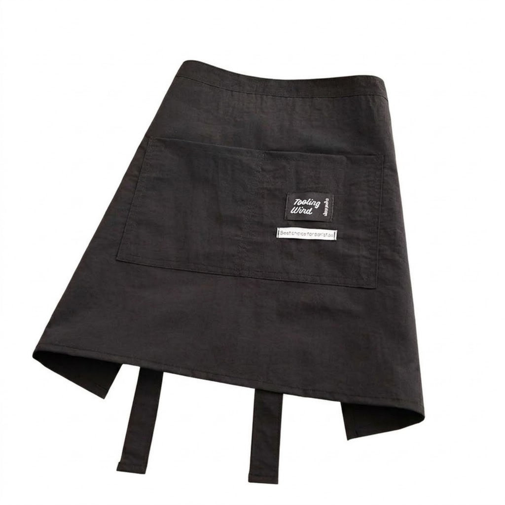 Water Resistant Waist Apron With Pockets - Black