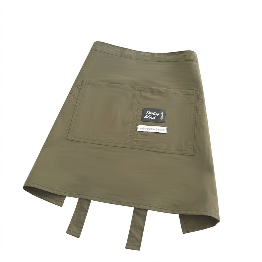 Water Resistant Waist Apron With Pockets - Green