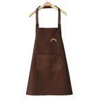 Waterproof Kitchen Apron Rainbow Pattern - Brown