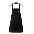 Waterproof Kitchen Apron Rainbow Pattern - Black