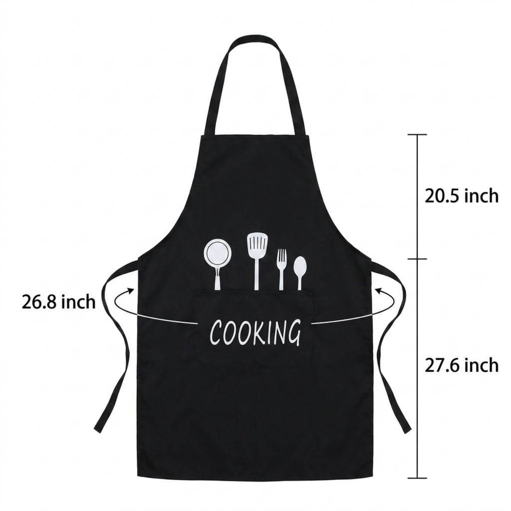 Kitchen Cooking Apron With Utensil Design - product size