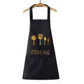 Kitchen Cooking Apron With Utensil Design - Black