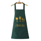 Kitchen Cooking Apron With Utensil Design - Green