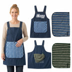 Denim Kitchen Apron With Detachable Hand Towel - printed product