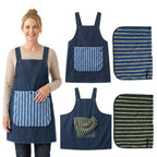 Denim Kitchen Apron With Detachable Hand Towel - blank product