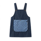 Denim Kitchen Apron With Detachable Hand Towel - Blue