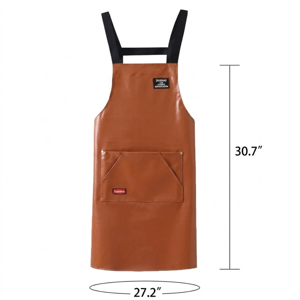 Waterproof PU Leather Adjustable Apron - product size