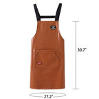 Waterproof PU Leather Adjustable Apron - product size