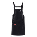 Waterproof PU Leather Adjustable Apron - Black