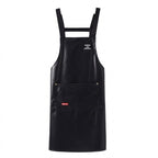 Waterproof PU Leather Adjustable Apron - Black