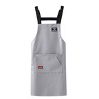 Waterproof PU Leather Adjustable Apron - Grey