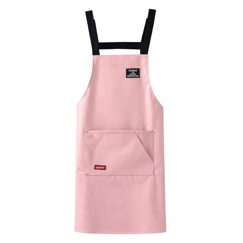 Waterproof PU Leather Adjustable Apron - Pink