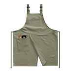Adjustable Split-Front Cotton Linen BBQ Apron - Green