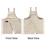 Adjustable Split-Front Cotton Linen BBQ Apron - 03