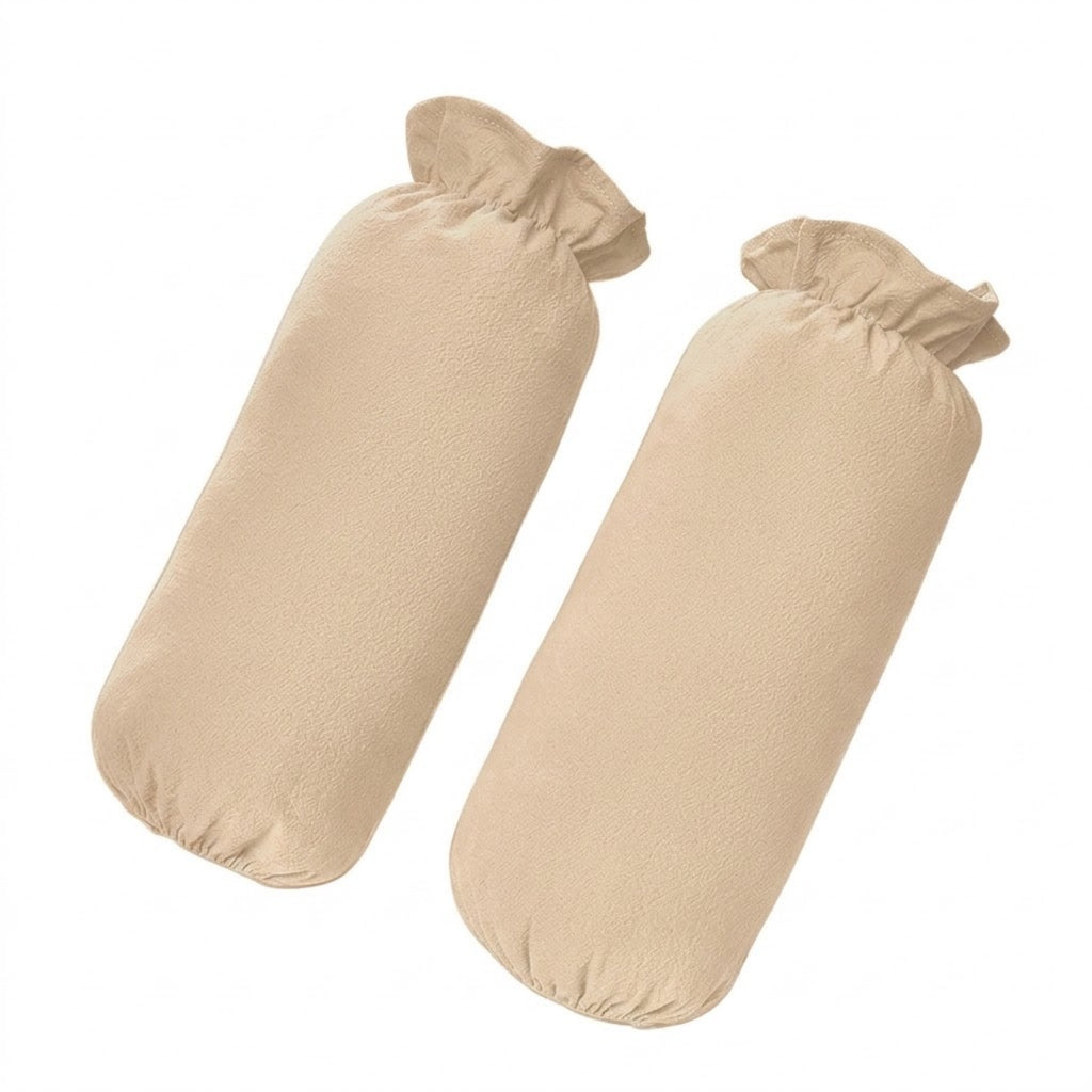 Stain Resistant Cotton Long Trim Housework Sleeves - White