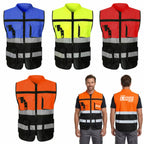 High Vis Reflective Safety Vest Multi-Pockets - printed product