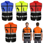 High Vis Reflective Safety Vest Multi-Pockets - blank product