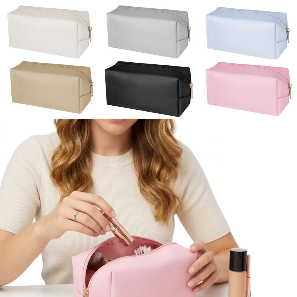 PU Leather Cosmetic Bag Travel Makeup Organizer - blank product
