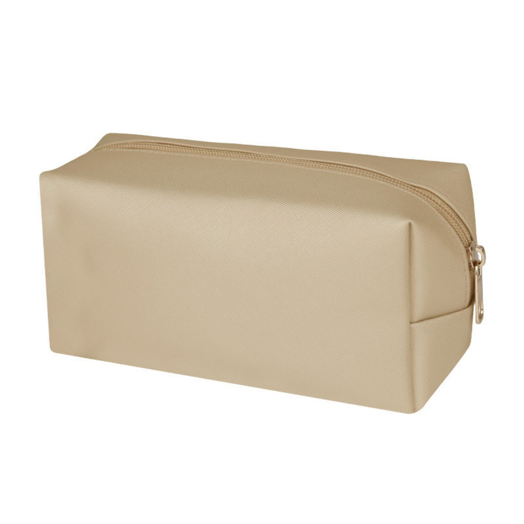 PU Leather Cosmetic Bag Travel Makeup Organizer - Gold