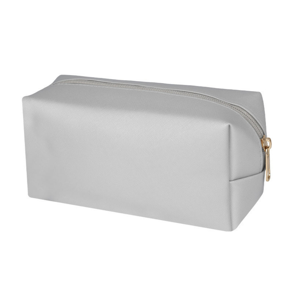 PU Leather Cosmetic Bag Travel Makeup Organizer - Sliver