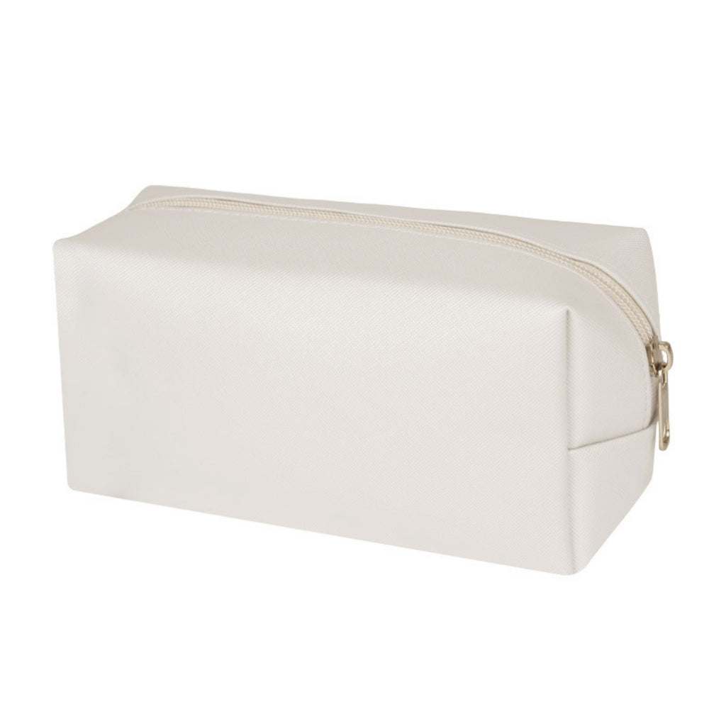 PU Leather Cosmetic Bag Travel Makeup Organizer - White