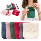 Luxury Velvet Snap Button Small Jewelry Storage Bag - blank product