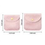 Luxury Velvet Snap Button Small Jewelry Storage Bag - product size