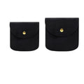 Luxury Velvet Snap Button Small Jewelry Storage Bag - Black