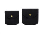 Luxury Velvet Snap Button Small Jewelry Storage Bag - Black