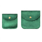 Luxury Velvet Snap Button Small Jewelry Storage Bag - Green