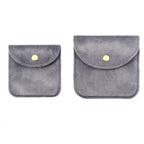 Luxury Velvet Snap Button Small Jewelry Storage Bag - Grey
