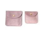 Luxury Velvet Snap Button Small Jewelry Storage Bag - Pink