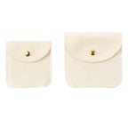 Luxury Velvet Snap Button Small Jewelry Storage Bag - White