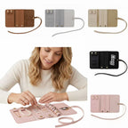 Portable PU Leather Foldable Jewelry Roll Organizer - printed product