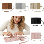 Portable PU Leather Foldable Jewelry Roll Organizer - blank product
