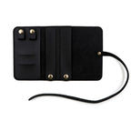 Portable PU Leather Foldable Jewelry Roll Organizer - Black