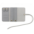 Portable PU Leather Foldable Jewelry Roll Organizer - Grey