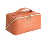 Stylish Large Capacity Portable Pillow Cosmetic Bag - Brown
