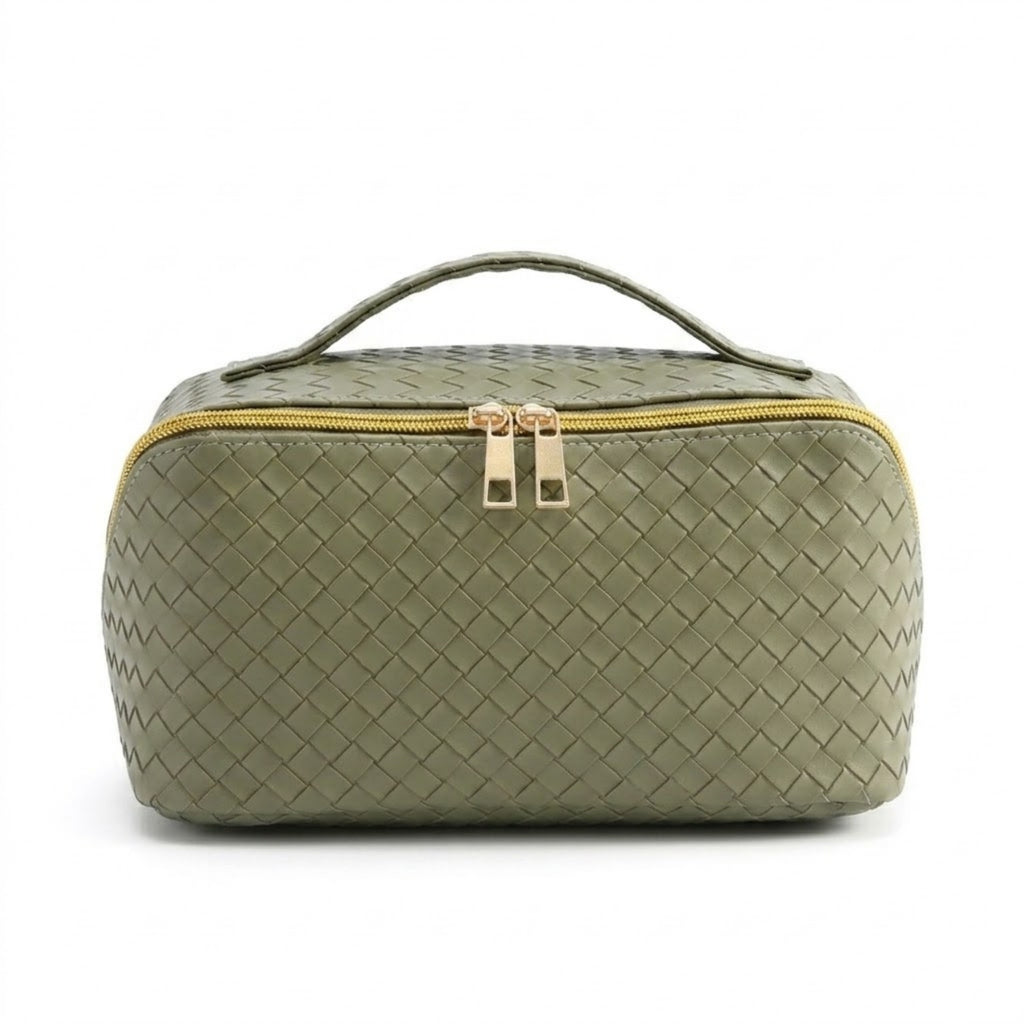 Stylish Large Capacity Portable Pillow Cosmetic Bag - Green