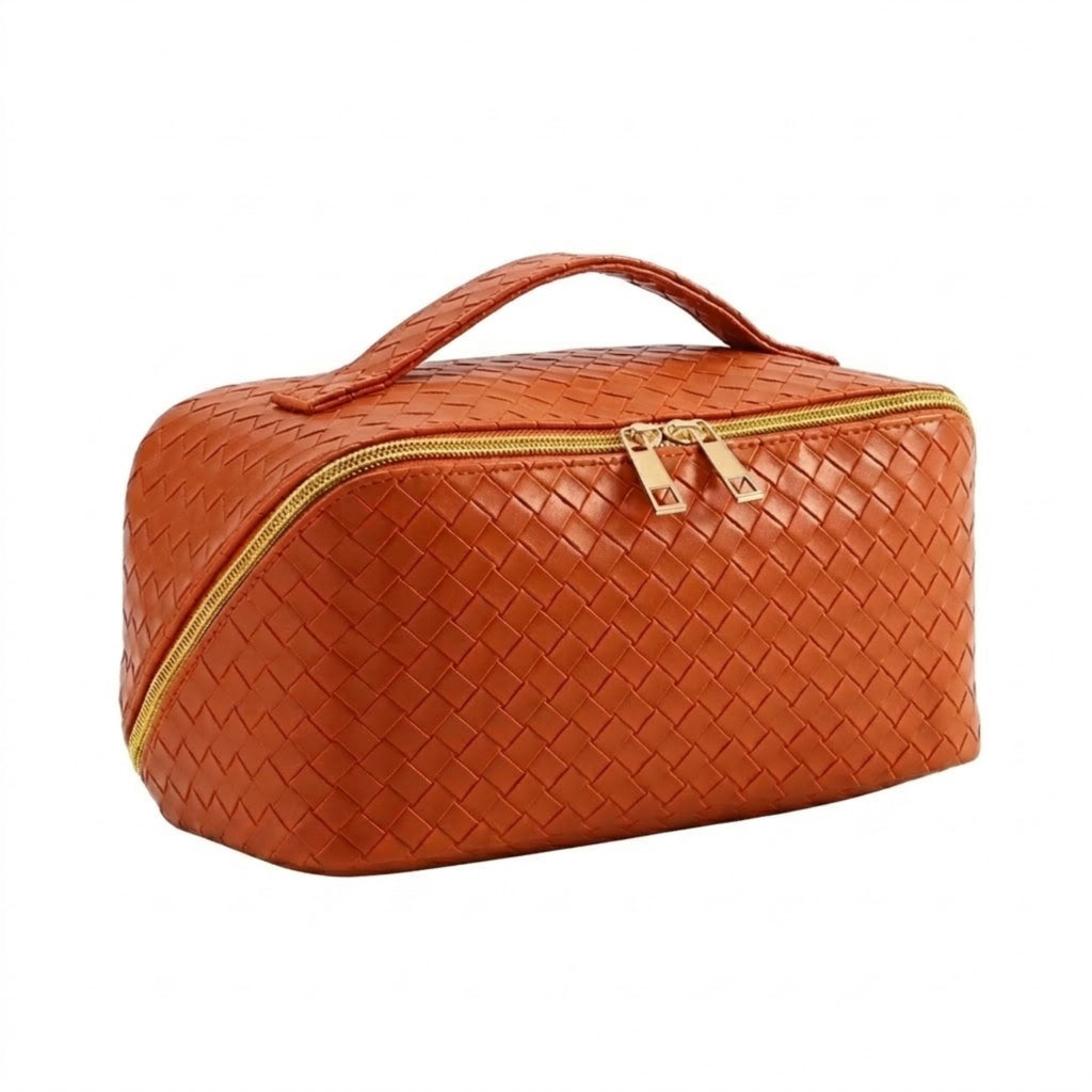 Stylish Large Capacity Portable Pillow Cosmetic Bag - Orange