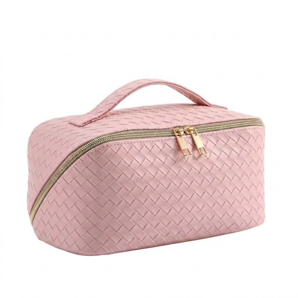 Stylish Large Capacity Portable Pillow Cosmetic Bag - Pink