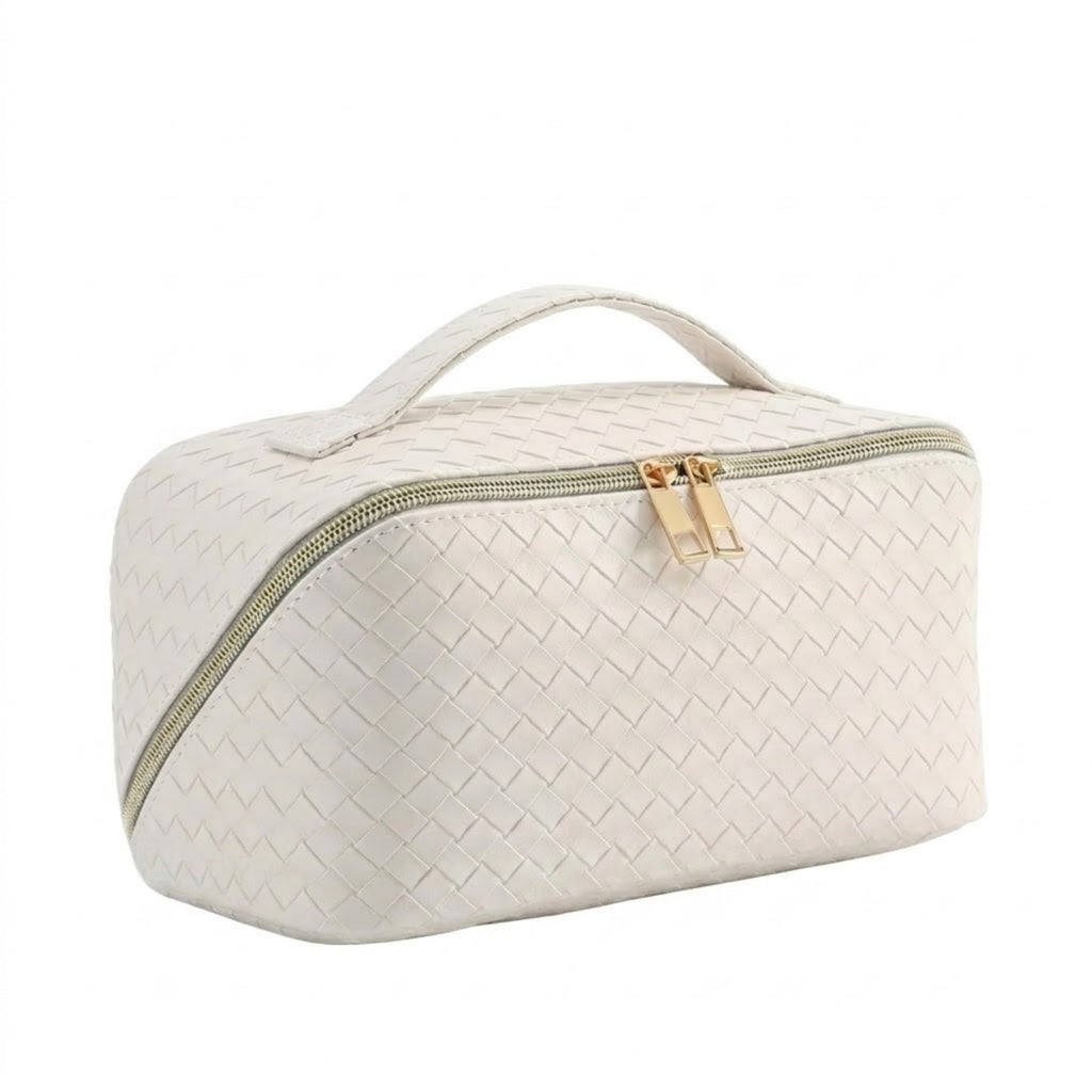 Stylish Large Capacity Portable Pillow Cosmetic Bag - White